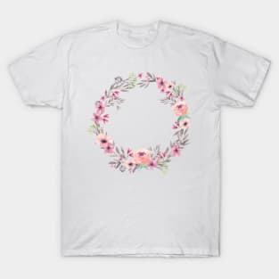 Image: Watercolor, Flower wreath T-Shirt